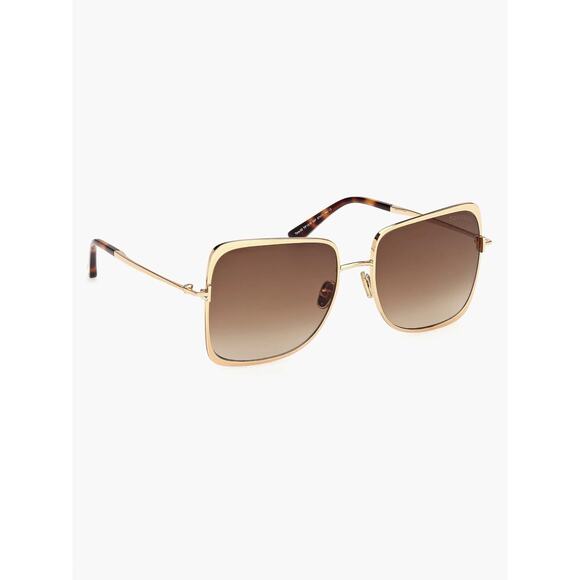 New TOM FORD FT1319 30F Gold Frame Brown Gradient Square Sunglasses Authentic main image 4